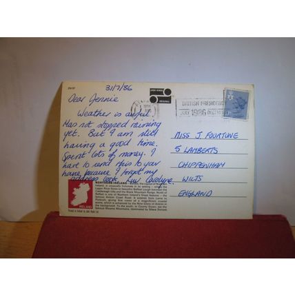 multiview, NORTHERN IRELAND country used postcard by John Hinde 1986 pm =