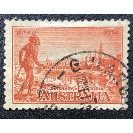 AUSTRALIA 1934 SG 0147 'VICTORIA' USED 2d