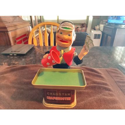 Old Battery Operated Cragstan Crapshooter W/Box Great Condition Sold AS IS 1950s