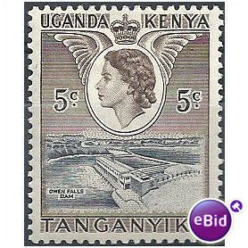 KUT 1954 SG167 5c Black & Deep Brown Mounted Mint.