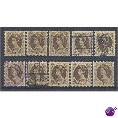 BULK LOT.SG529 1s Bistre x 10.Fine Used.11g