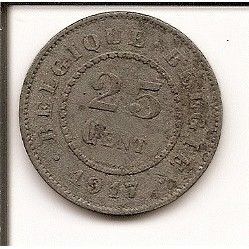 BELGIE 25 CENT. 1917 FR / VL