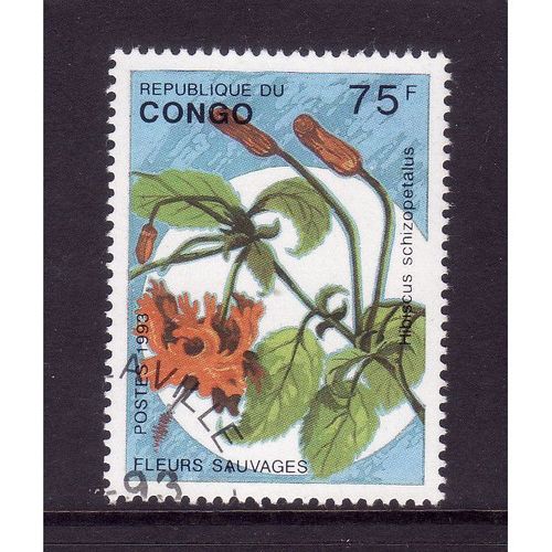 CONGO 1993 WILDFLOWERS SG1375 75F HIBISCUS FINE USED#2