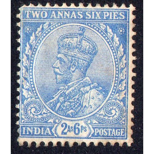 India Sg170 2a6p Ultramarine wmk 34 m/mint (PR7)