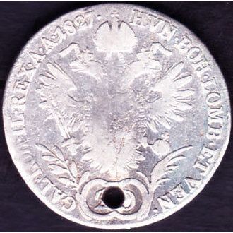 1827 E Austria 20 Kreuzer Silver Coin