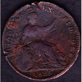 1825 Great Britain 1 Farthing Coin