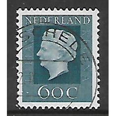 NETHERLANDS 1969 60c BLUE QUEEN JULIANA SG 1074a FINE USED#