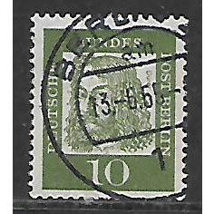 GERMANY BERLIN 1961 FAMOUS GERMANS 10pf GREEN DURER SG B197 FINE USED#