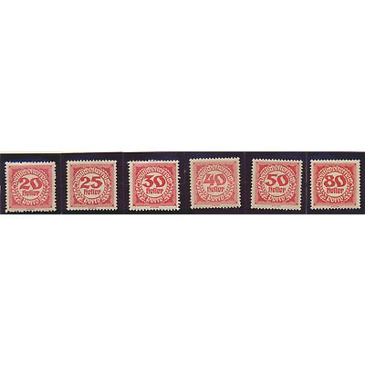 Austria Stamps Scott #J75 To J92, Mint Hinged