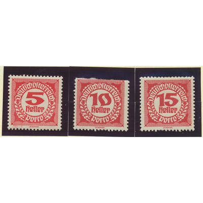 Austria Stamps Scott #J75 To J92, Mint Hinged