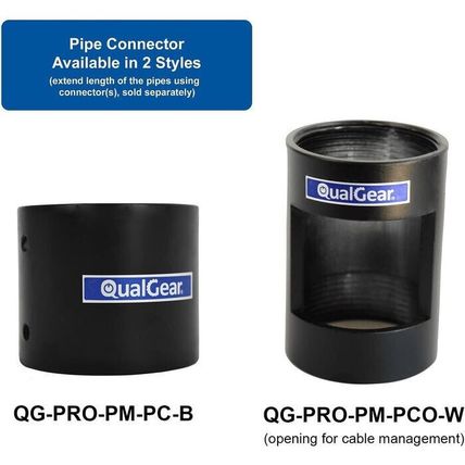 QualGear QG-PRO-PM-PCO-B Pro-AV 1.5" Npt Threaded Pipe Connector with Opening