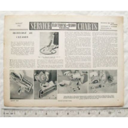 1953 Service Chart Hotpoint 411 Cleaner
