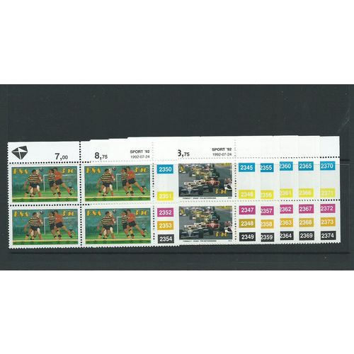 south africa stamps sport set. sg760 sg 760 set mnh plate blocks