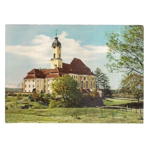 WIES CHURCH, STEINGADEN, GERMANY unused vintage postcard 1962 =