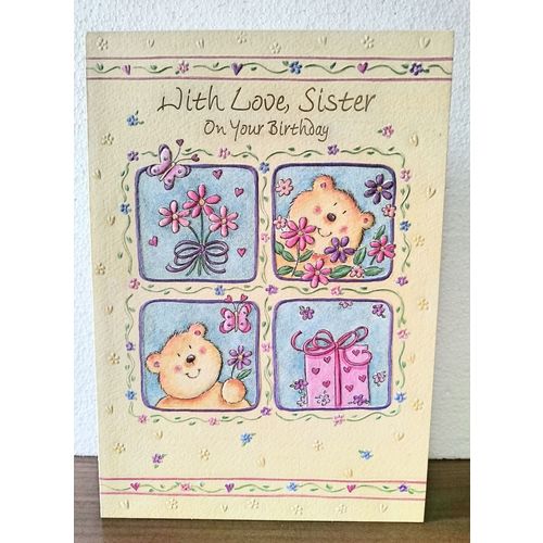 With Love, Sister, On Your Birthday (y) - Large Card