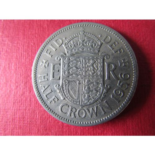 1956 QUEEN ELIZABETH II HALFCROWN. (ed) a. AAB