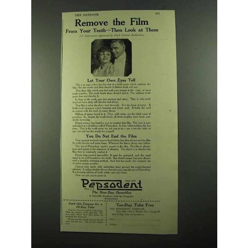1919 Pepsodent Toothpaste Ad - Remove the Film