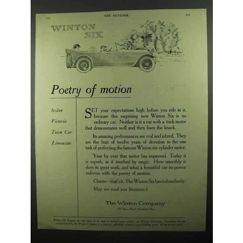 1920 Winton Six Car Ad - Poetry of Motion