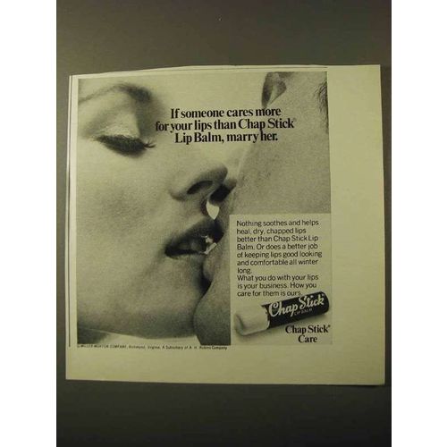 1971 Chap Stick Lip Balm Ad - Marry Her