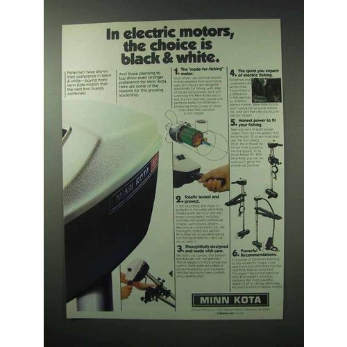 1983 Minn Kota 85 Motor Ad - Choice is Black & White