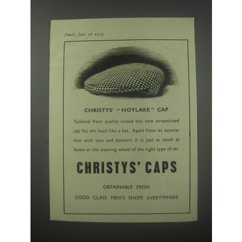 1954 Christys' Hoylake Cap Ad - Christys' Hoylake Cap
