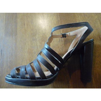 Nicole Farhi Twisted Strappy Brown Sandals EU 40 £279 BNIB