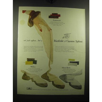1949 Cannon Fruitwood, Willow and Silver Birch Nylons Ad - not just nylons