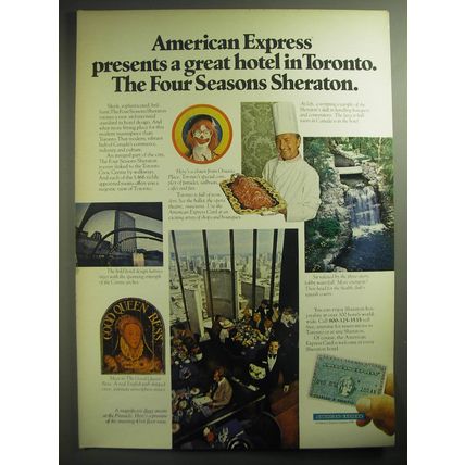 1974 American Express Ad - A great hotel in Toronto. Four Seasons Sheraton