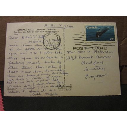 NIAGARA FALLS, ONTARIO, CANADA used postcard 1979 pm #