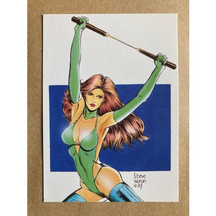 Steve Woron's Female Fantasy Base trading card # 56 Night Fox (A) 1993 art