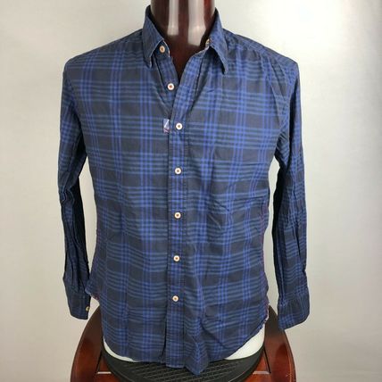 Robert Graham Casual Dress Lrg Blue Black Plaid Button Shirt