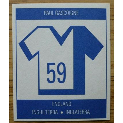 Paul Gascoigne - Orbis World Cup Italia 90 Sticker #59 ENGLAND