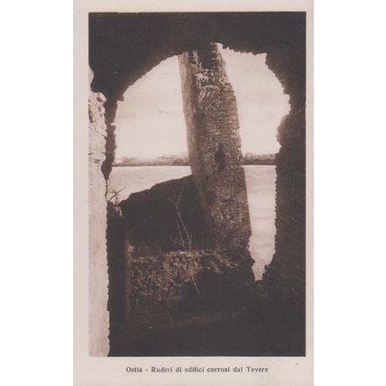 Ostia Italy Ruderi Di Edifici Corrosi Dal Tevere Italian Rare Antique Postcard