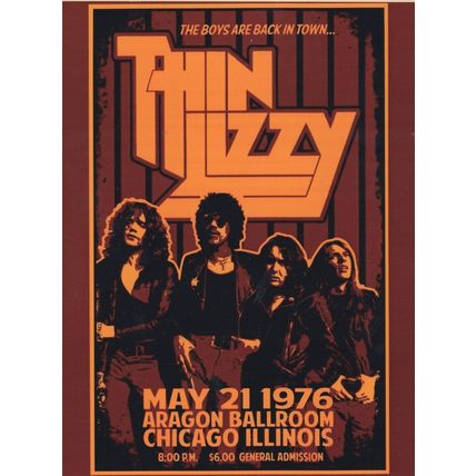 Thin Lizzy Live at Chicago Illinois USA Concert Poster Postcard