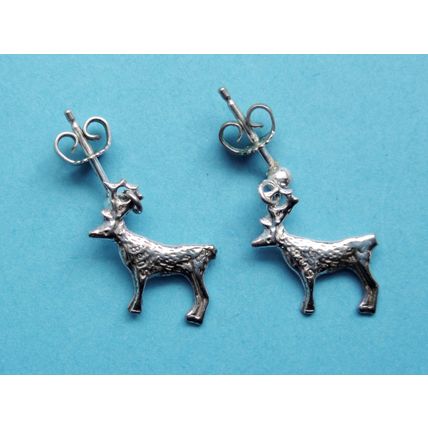 Nordic Influence 830 Silver Reindeer Earrings For Pierced Ears Maker - JR