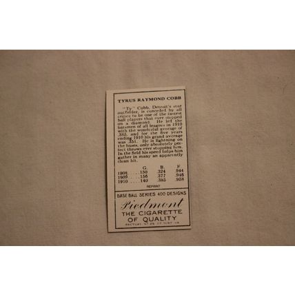 Tyrus "Ty" Cobb Card Collectors 1911 T-205 Gold Border REPRINT