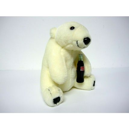Coca-Cola Plush Polar Bear Vintage 8" Stuffed Animal w/Bottle Play By Play 1993