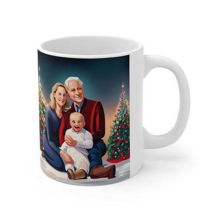 Personalize Parents Baby's First Christmas Ceramic Mug 11oz Design #1 Custom