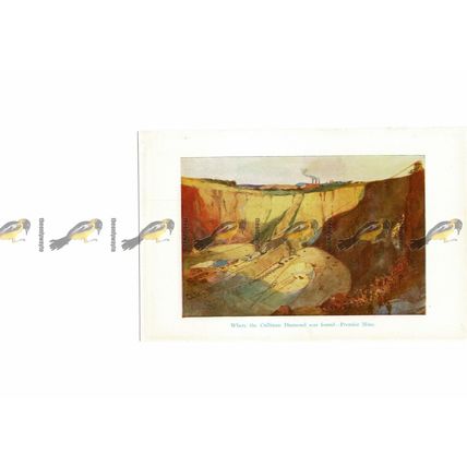 Cullinan Diamond found Premier Mine, South Africa, Book Illustration, 1929