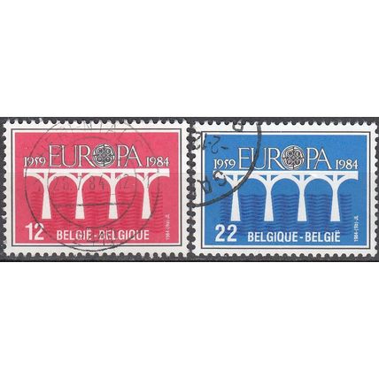 Belgique 1984 Michel 2182 - 2183 O Cote (2008) 0.90 € 25 Ans Europa CEPT Pont