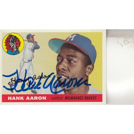 HANK AARON 2019 AUTOGRAPHED MILWUAKEE BRAVES HOF ALL-STAR WORLD CHAMPION OUTFILD