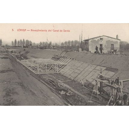 Lerida Revestimiento Del Canal De Seros Spain Rare Old Postcard