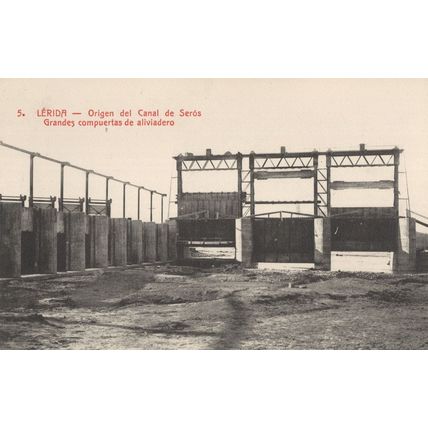 Lerida Entrance Origen Del Canal De Seros Spain Rare Old Postcard