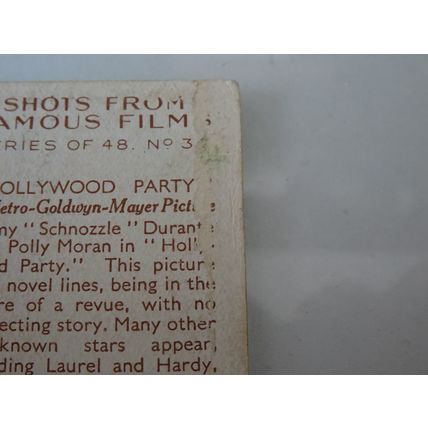 1935 Gallaher Shots From Famous Films Card # 34 of 48 Hollywood Party Poor (1)
