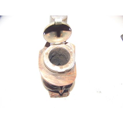VINTAGE SMOKING PIPES SCHOWA GERMANY HAND CARVED MAN W/ WIND CAP + ISRAEL MADE