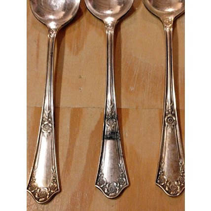 Vintage Oneida Community Par Plate Tablespoon Lot Of 3 Silverplated Floral