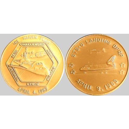NASA BRONZE COIN CHALLENGER THE MAIDEN FLIGHT 1983 STS-6