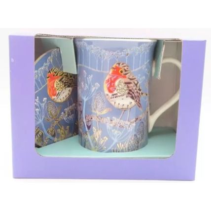 Robin Mug & Coaster Set Boxed Ceramic Gift Tableware Christmas 10.5 CM Drink