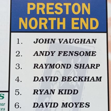 Lincoln City v Preston 1994/95 DAVID BECKHAM Rookie Season