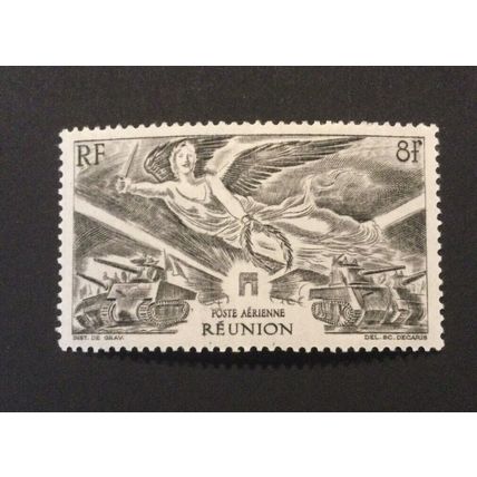 French Reunion mint stamps 1946 sg 277 Victory 8f grey MH